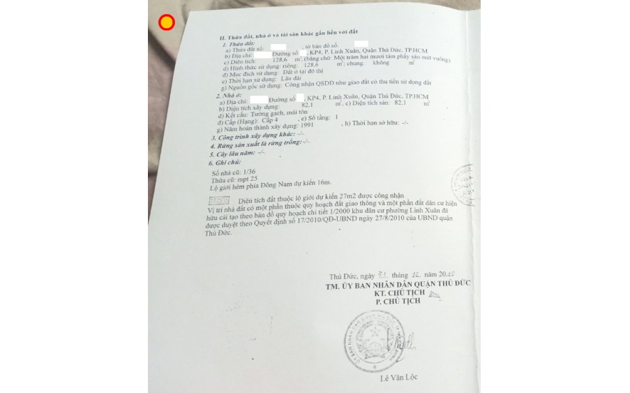 Bán nhà hẽm xe hơi, Linh Xuân, Thủ Đức, Dt: 128m2, ngang 6.35m , giá 4.8 tỷ.